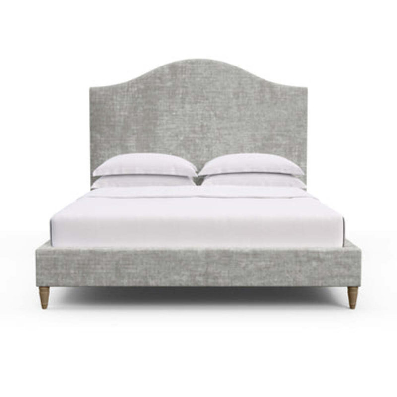 Montague Upholstered Standard Storage Bed, Full, Crushed Velvet Silver Streak, Ebony
