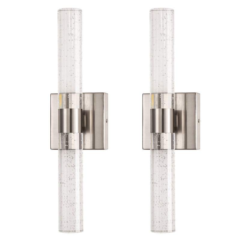 Stainless Steel LED Armed Sconce, Silver