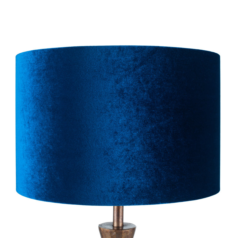 Aimon 20cm H Velvet Drum Lamp Shade ( Screw On ), Sapphire