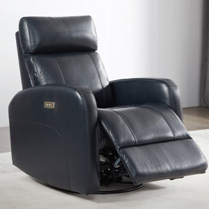 Arrianna-Fiona Genuine Leather Swivel Power Recliner