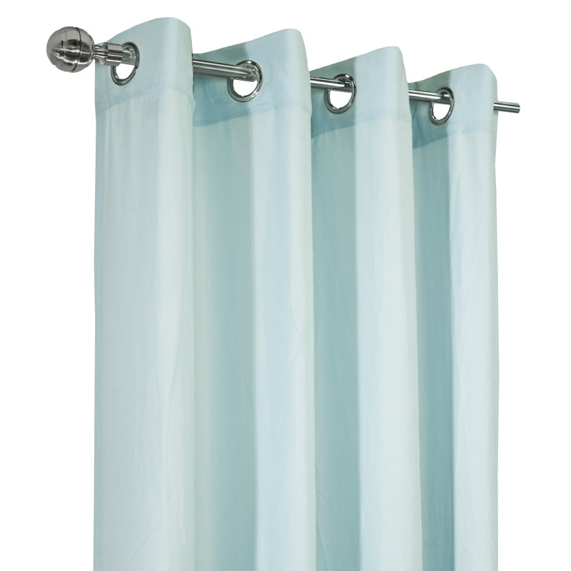 Philipsberg Solid Semi-Sheer Grommet Single Curtain Panel, 52" W x 63" L, Sky Blue