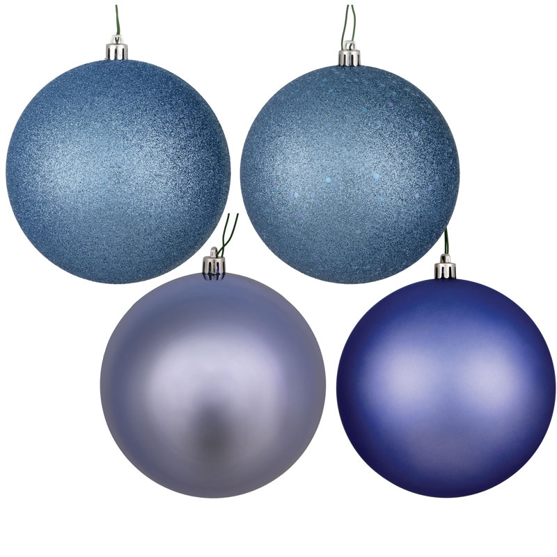 Ensemble d'ornement boule 4 pièces, H 12 po x l 12 po x P 12 po, Pervenche