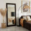 Flora Scalloped  Rattan Floor Mirror-1769155306