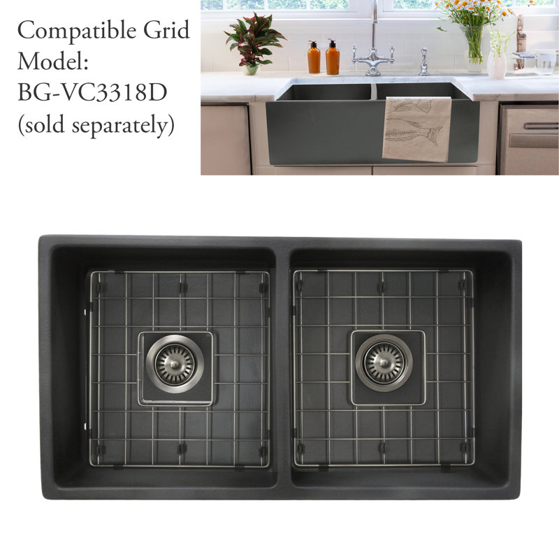 Vineyard 33'' L Double Basin Kitchen Sink