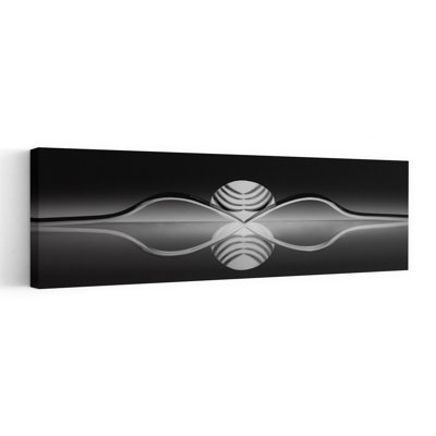 Art mural abstrait symétrique minimaliste avec cuillère monochrome