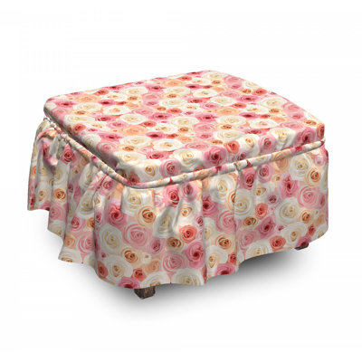 Housse pour repose-pieds de pétales pastel romantiques