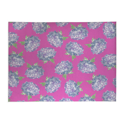 Hydrangea Love Thin Lightweight Kitchen Mat