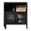 Armoire murale à 2 compartiments vintage en bois massif + bois manufacturé, armoire de rangement à dessus ouvert et double porte vitrée avec tablette décorative moderne pour la chambre à coucher, la salle de bain, la cuisine et le salon