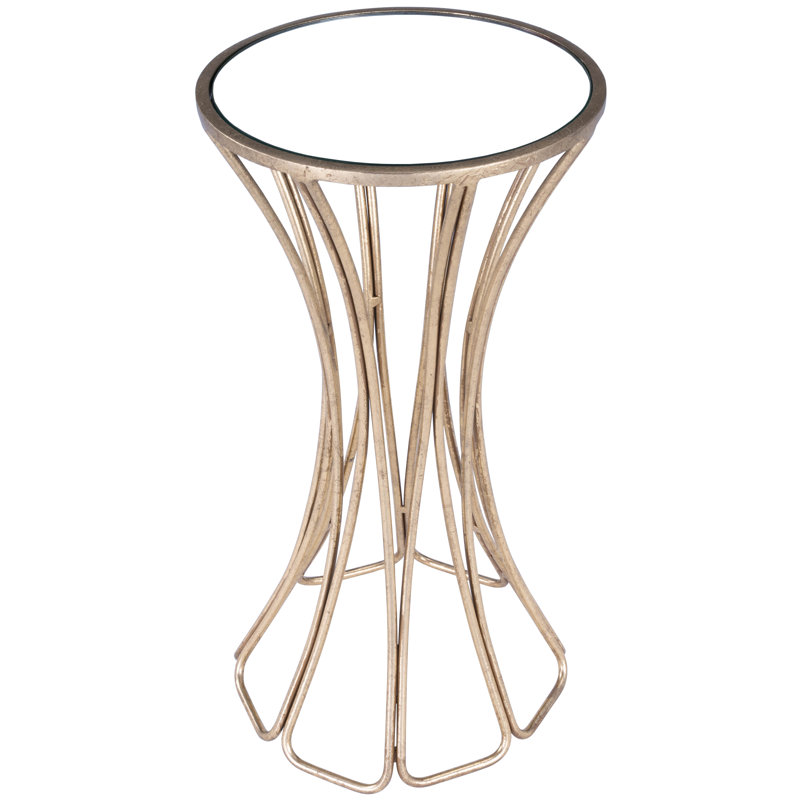 Faruh Metal & Mirrored Side Table