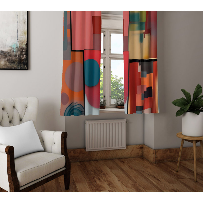 Paire de rideaux semi-transparents en polyester Dhanwanti, L 20 po x L 52 po