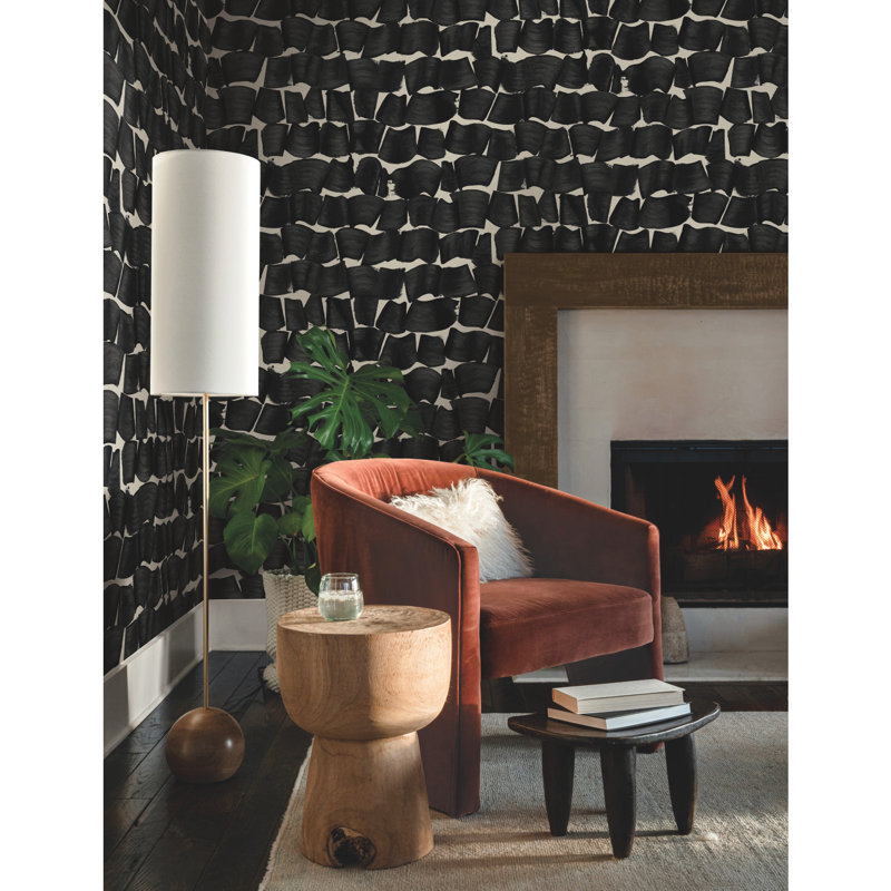 27' L x 27" W Wallpaper Roll, Black