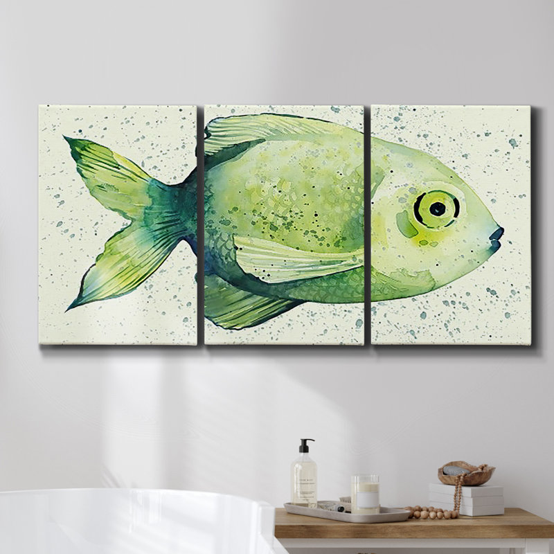 Lagune sur toile, reproduction de 3 pièces, H 36 po x l 72 po x P 2 po