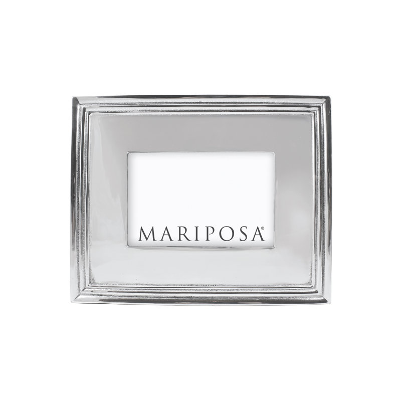 Classic Silver Metal Beveled Picture Frame, 8" H x 10" W