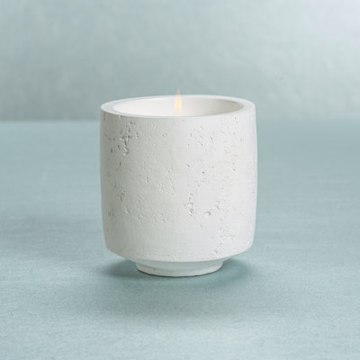 Fresh Scented Jar Candle with Concrete Holder