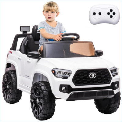Officially Licensed Toyota Tacoma Car, 12V Battery Powered Electric Car with Remote Control, Spring Suspension Safety Belt, 2-Speed Ride On Toy Car wi