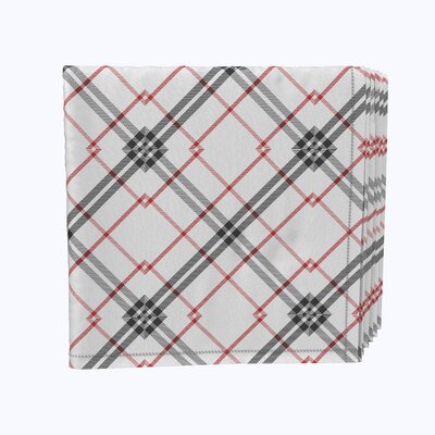 Napkin Set, 100% Milliken Polyester, Machine Washable, Set Of 12, 18X18"", Red & Black Fashion Plaid -  Fabric Textile Products, Inc., RD-BLCK-FSHN-PLD-1818