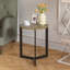 Table d'appoint ronde, table d'appoint ronde, table de bout avec structure en métal
