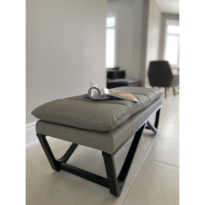 Banc en similicuir gris 48 po Henry
