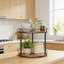 Organisateur 2 étages à plateau tournant, support à épices rotatif en bois pour comptoir de cuisine, garde-manger, meuble-lavabo et table de salle à manger-272870454
