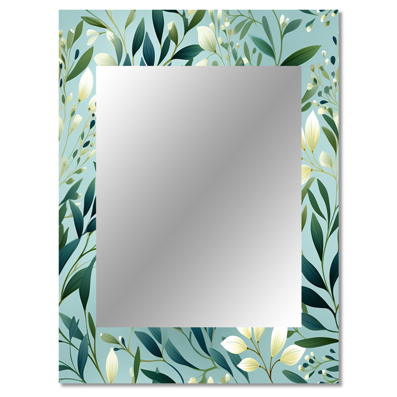 Miroir de meuble-lavabo Tropical, H 40 po x l 30 po, Feuillage océanique Ambrosi