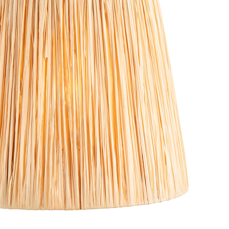 Raffia Lamp Shade finished in Natural Raffia, 20cm H x 16.5cm W x 30cm D