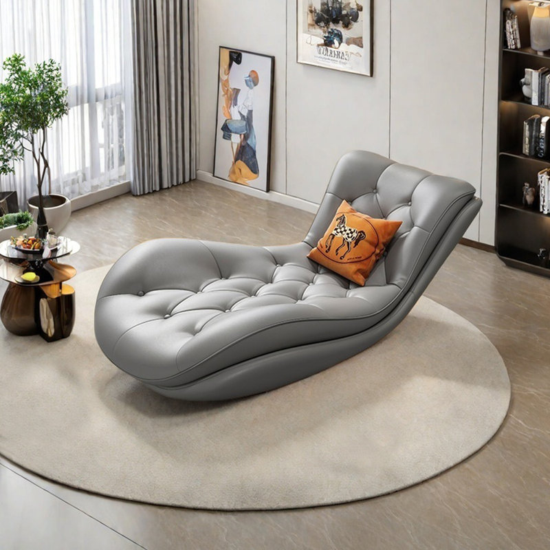 Fauteuil inclinable ergonomique avec structure en bois massif, Gris