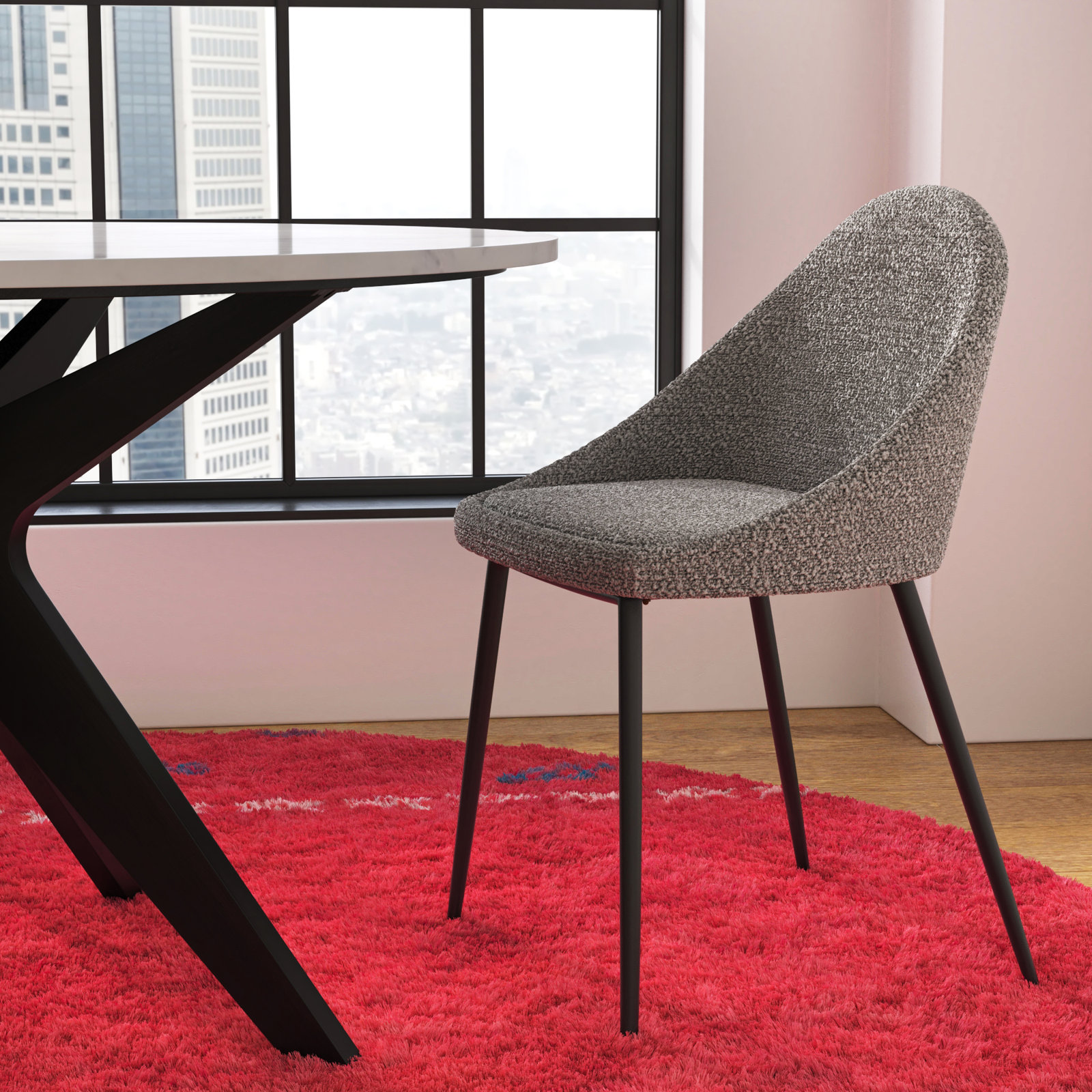 Holmes Boucle Dining Chair, Gray