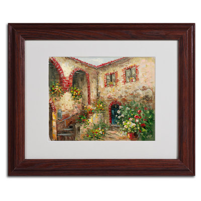 « tuscany courtyard », reproduction d’art sur toile encadrée