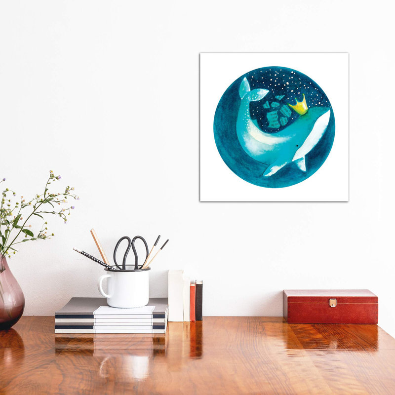 " Magic Whale II ", No Mat, Wrapped Canvas, 12" H x 12" W x 1.5" D