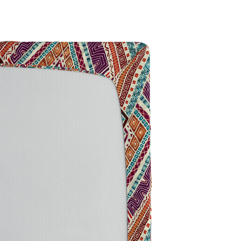 Microfiber Geometric Fitted Sheet, Full Fitted Sheet