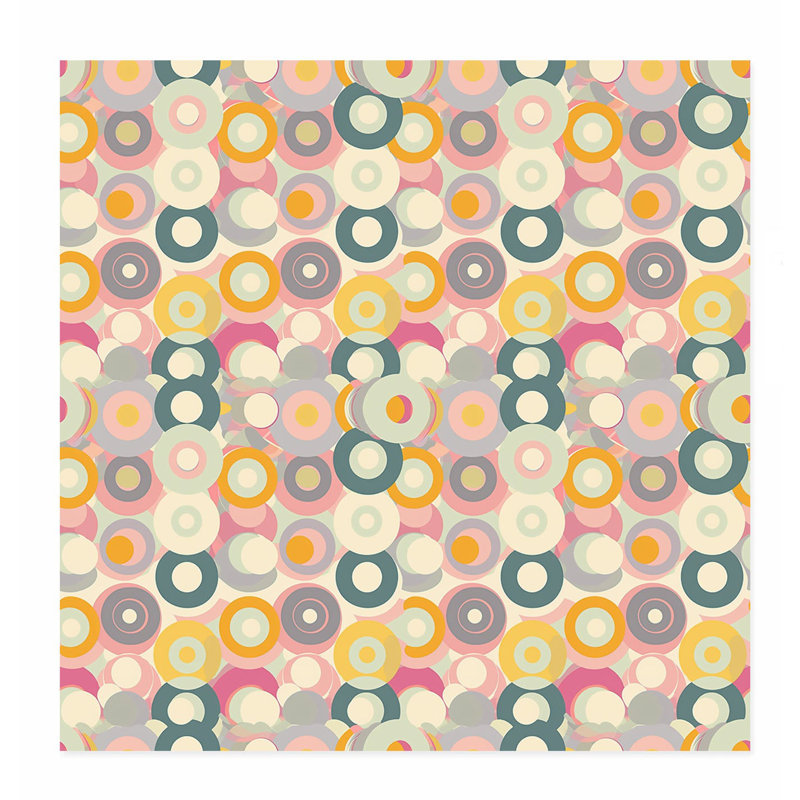 «Abstract Abstract Groovy 70s Pattern IV Retro», reproduction d'art non encadrée, H 18 po x l 18 po