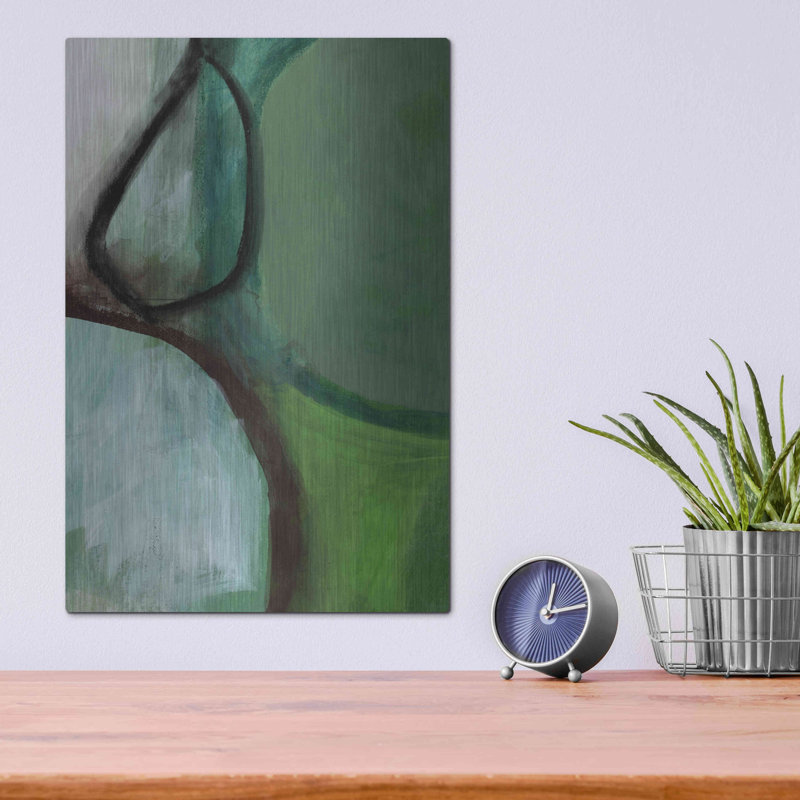 «Green Abstract» par Linda Woods, H 16 po x l 12 po