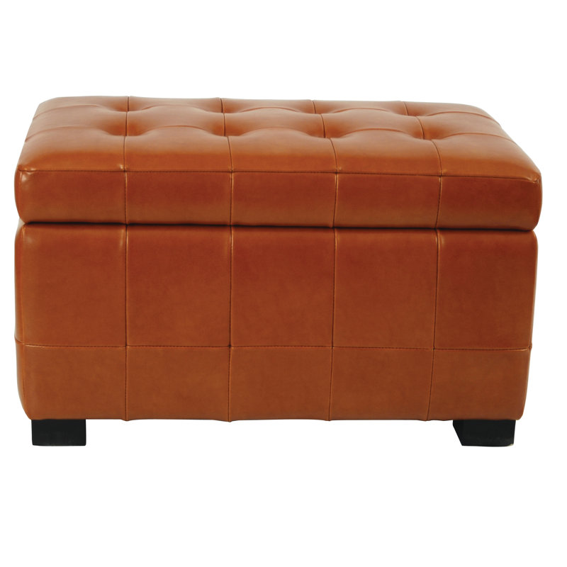 Maiden Faux Leather Ottoman, Saddle Faux Leather