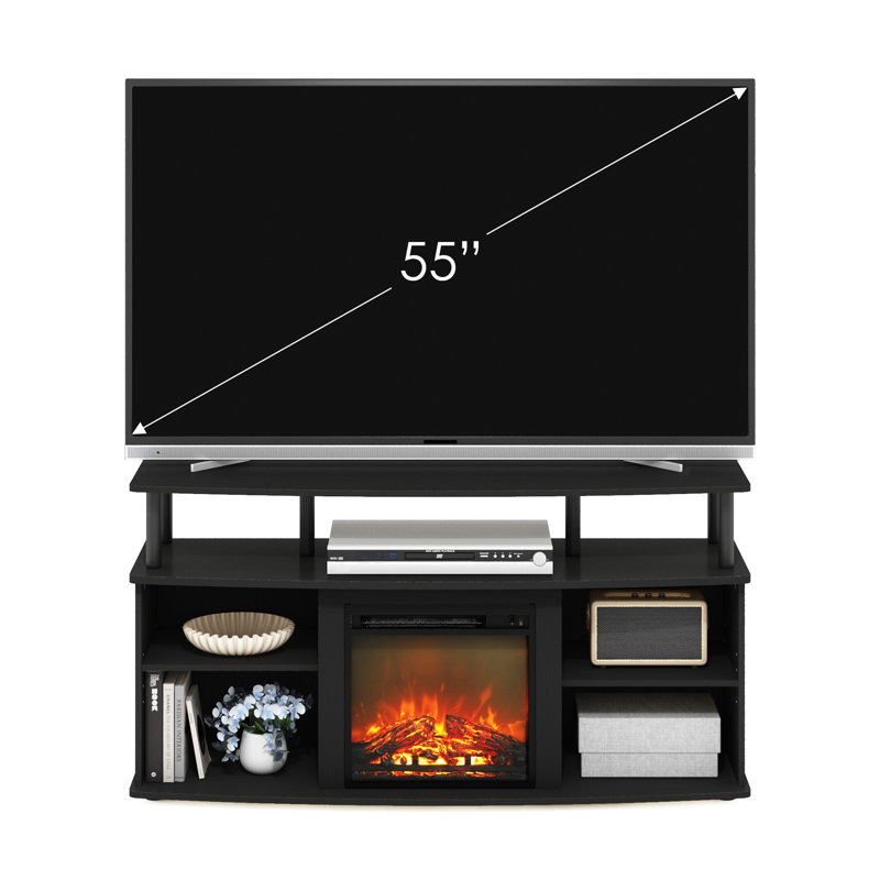 Beitske TV Stand Fireplace for TVs up to 55" Fireplace, Americano