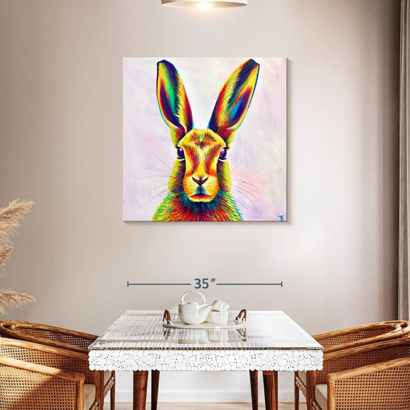 Crowle Rainbow Hare, 36" H x 36" W