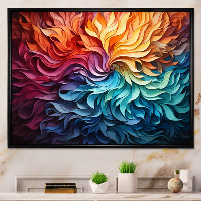 Multicolore Op Art, tourbillon chromatique, reproduction d'art sur toile