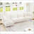 Slipcovered L Shape Sectional Long Sofa Couch-2044287688