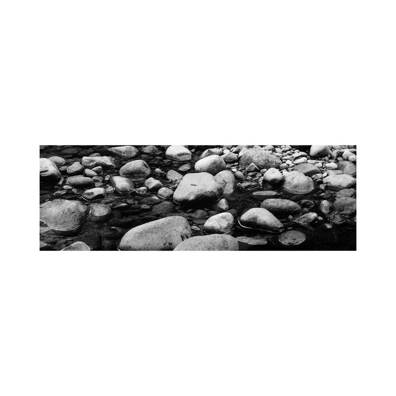 River Stones In B&W, Swift River, White Mountain National Forest, New Hampshire, USA by Panoramic Images - Wrapped Canvas Panoramic Print