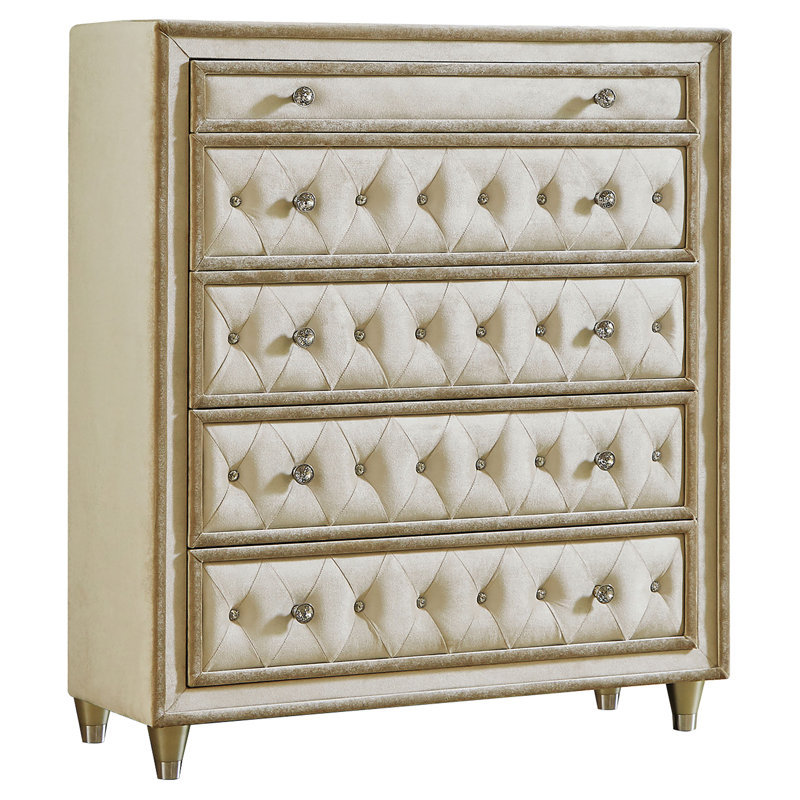 Kirbyville 5 Drawer 40.25" W Chest, Ivory