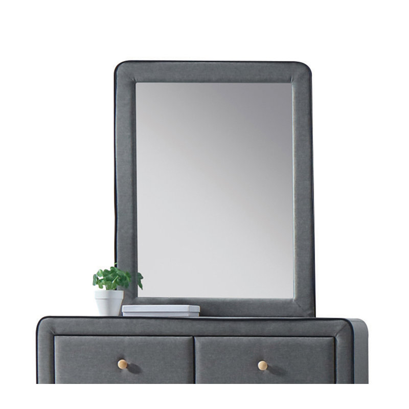 Valda Light Gray Fabric Mirror