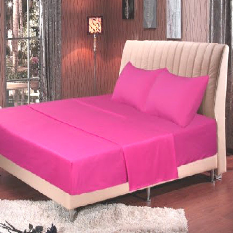 Ensemble de draps en micro-fibre, Ensemble de draps pour très grand lit californien, Rose