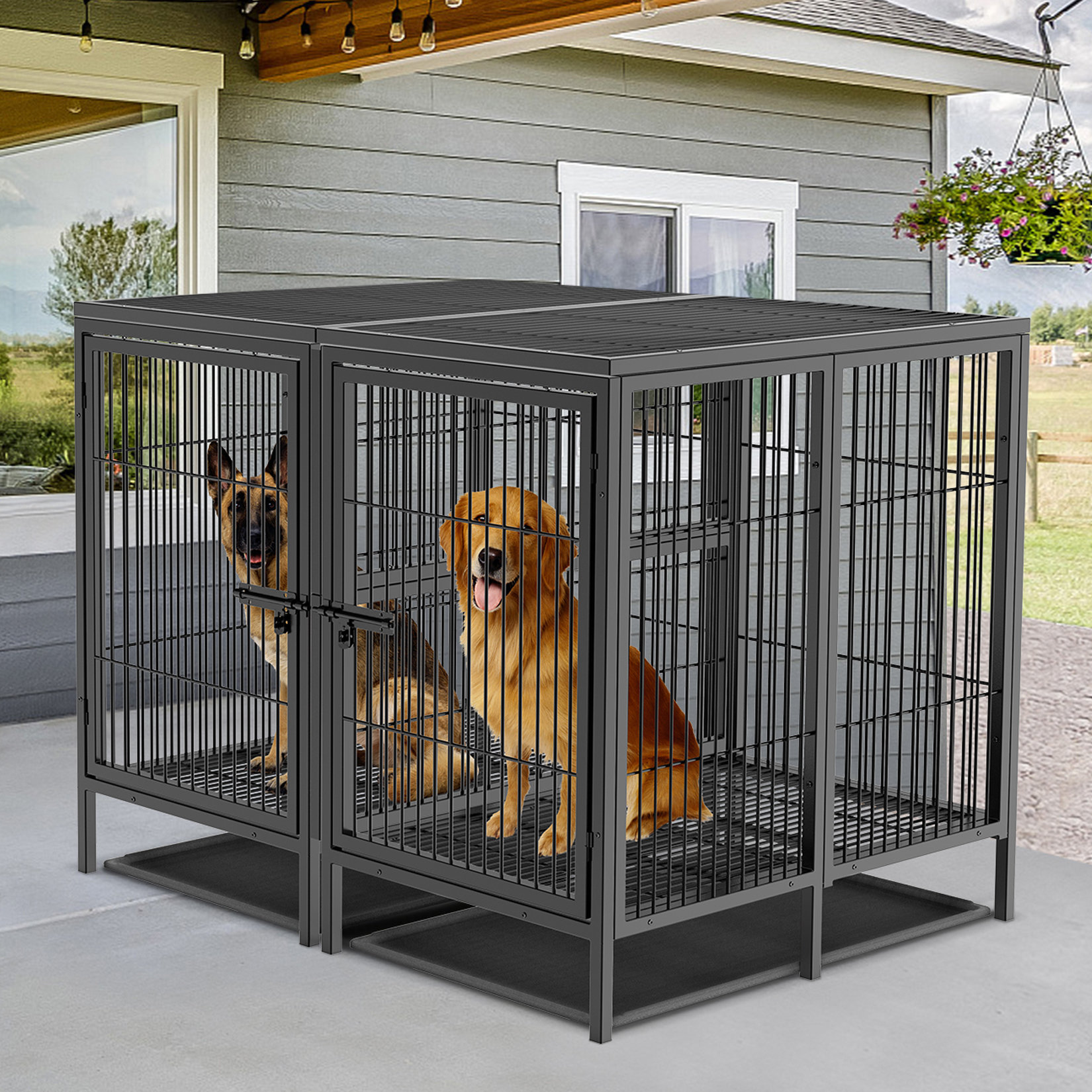 Giant Heavy Duty Dog Crate Escape Proof Indestructible 53 OFF