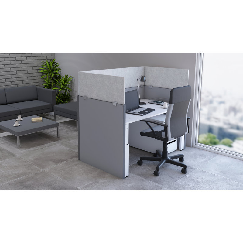 Cubicle Wall Panel Extender with Standard Brackets, 24" H x 60" L, Gray