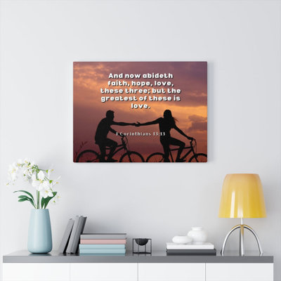 The Greatest 1 Corinthians 13:13 Christian Wall Art, verset de la Bible, impression prête à être accrochée