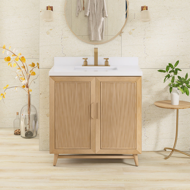Ensemble de meuble-lavabo autoportant 30 po avec comptoir en pierre artificielle 30 po, 36''