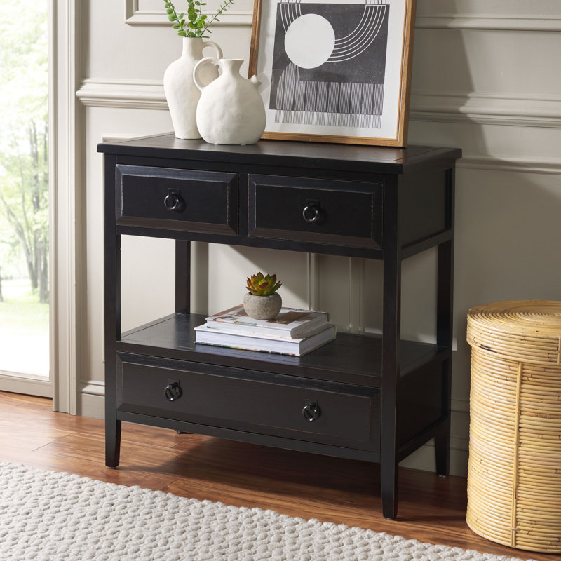 Console en bois massif 31,9 po Sadie, Noir