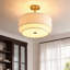 Plafonnier semi-encastré 3 lumières Boho Linen Drum-1988704907
