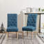 Ensemble de salle à manger 5 pièces Banff, table ronde avec 4 chaises capitonnées Banff, bleu-2057219182-2057219184