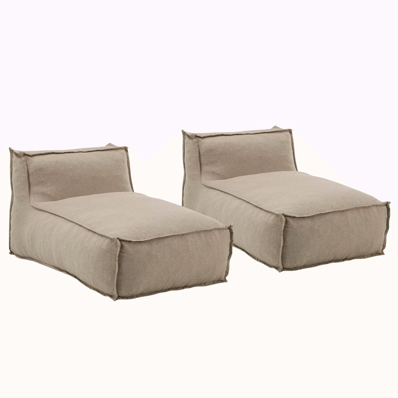 Fauteuil à billes d'extérieur, ensemble de 2, Beige