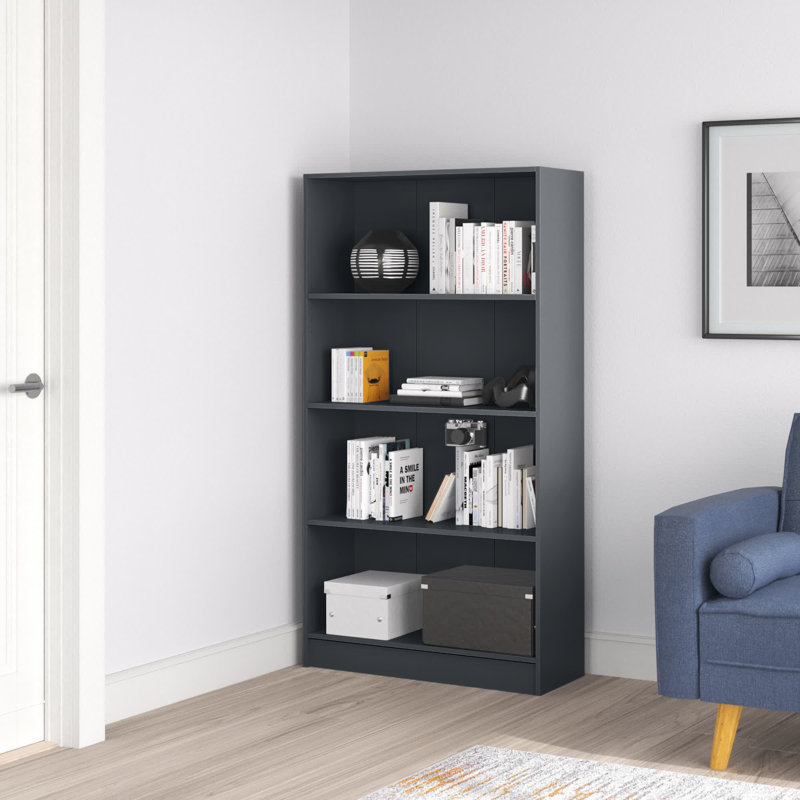 Morgan 150cm H x 80cm W Standard Bookcase, Dark Grey